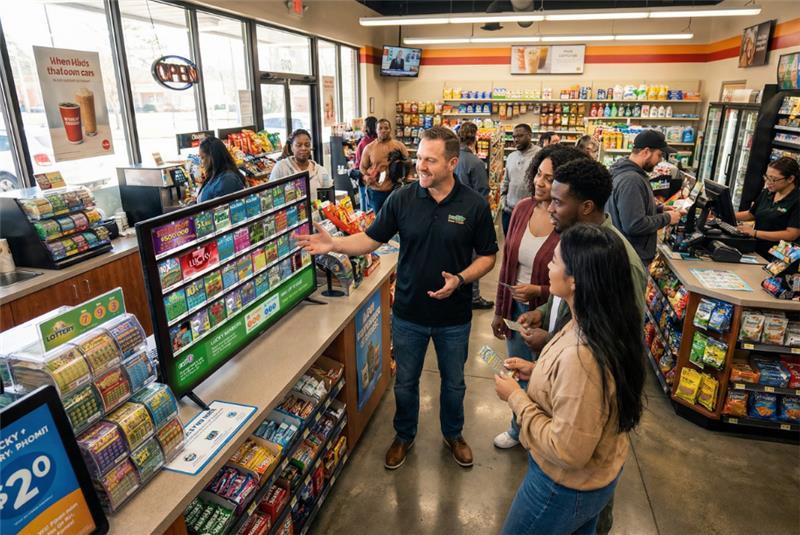 Customers staying in the store after a win